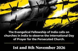 Evangelical Fellowship of India Calls Churches to Pray for Persecuted Christians on 1 and 8 November